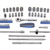 Kobalt Mechanics Tool Sets Specialized Extensions 63-Piece Standard (SAE) and Metric Combination Polished Chrome Mechanics Tool Set (1/4-in)