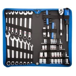 Kobalt Mechanics Tool Sets 80-Piece Standard (SAE) and Metric Combination Polished Chrome Mechanics Tool Set (3/8-in) -Hot Sale Kobalt Shop 08398796