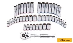 Kobalt Mechanics Tool Sets 129-Piece Standard (SAE) and Metric Combination Polished Chrome Mechanics Tool Set (1/4-in; 3/8-in) -Hot Sale Kobalt Shop 09935437