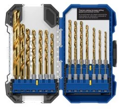 Kobalt Twist Drill Bits 21-Piece Assorted x Set Titanium Coated Hss Twist Drill Bit Set