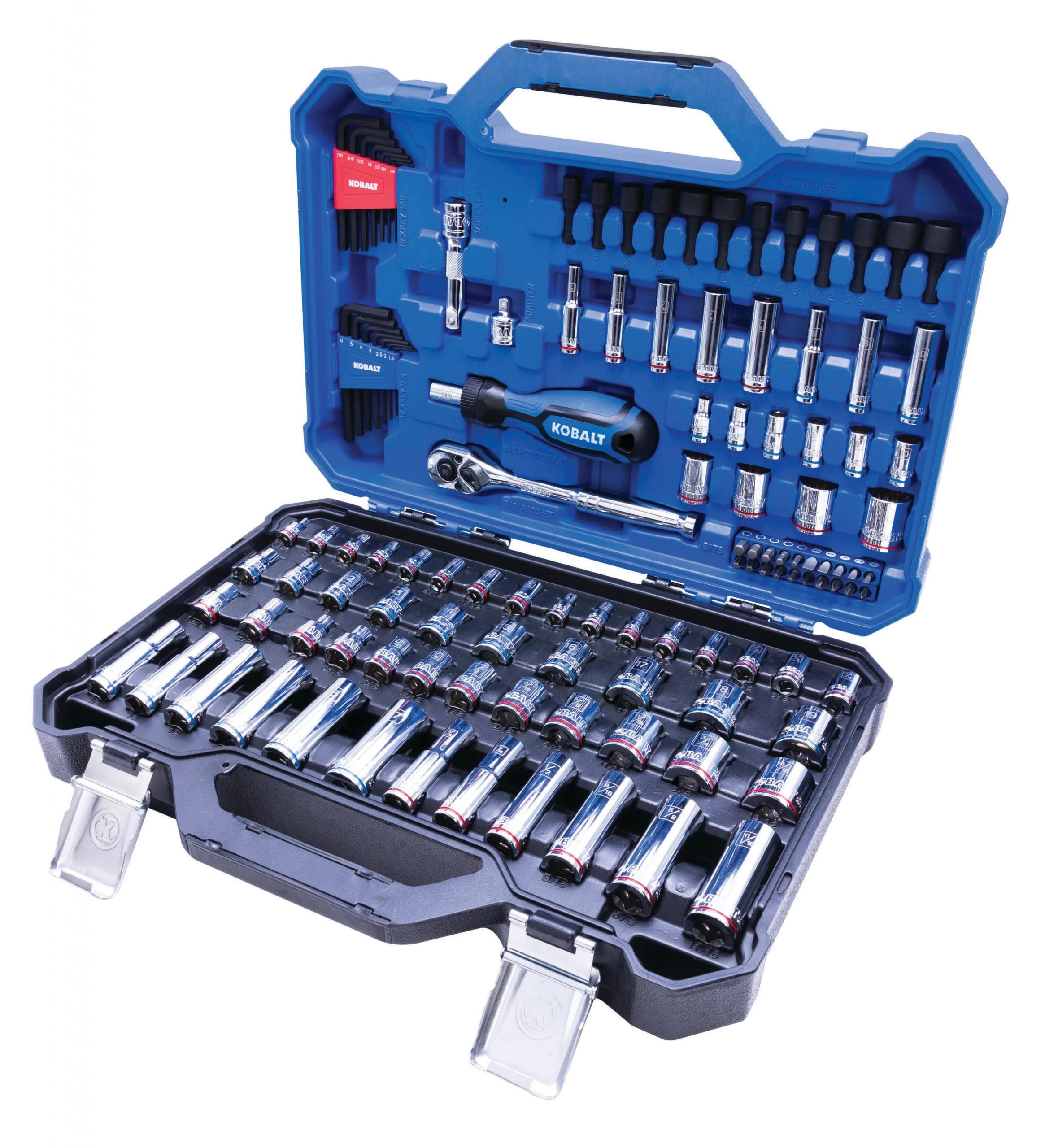Kobalt Mechanics Tool Sets 118-Piece Standard (SAE) and Metric Combination Polished Chrome Mechanics Tool Set (3/8-in;) 1 Kobalt Mechanics Tool Sets 118-Piece Standard (SAE) and Metric Combination Polished Chrome Mechanics Tool Set (3/8-in;)