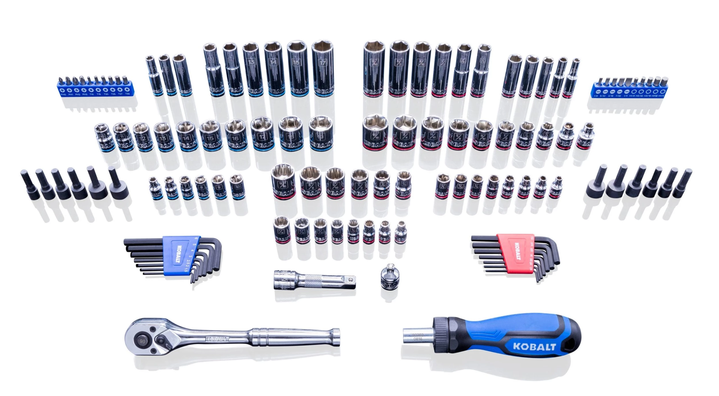 Kobalt Mechanics Tool Sets 118-Piece Standard (SAE) and Metric Combination Polished Chrome Mechanics Tool Set (3/8-in;) 3 Kobalt Mechanics Tool Sets 118-Piece Standard (SAE) and Metric Combination Polished Chrome Mechanics Tool Set (3/8-in;) - Image 3