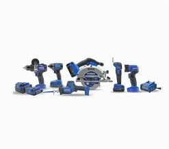 Kobalt Power Tool Combo Kits Kobalt 24V max 6-Tool 24-Volt Max Brushless Power Tool Combo Kit Case (2-Batteries Included and Charger Included)