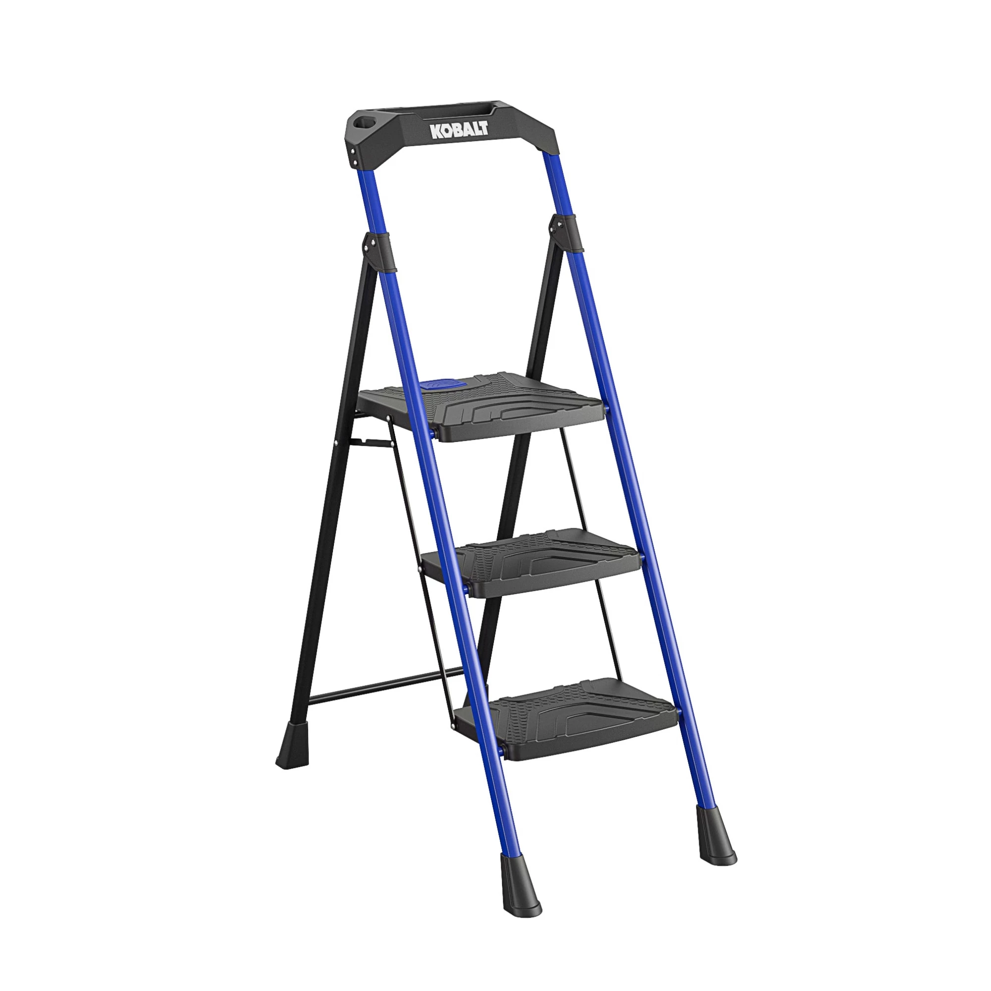 Kobalt Step Stools 3-Step 300-lb Capacity Black Steel Foldable Step Stool 3 Kobalt Step Stools 3-Step 300-lb Capacity Black Steel Foldable Step Stool - Image 3