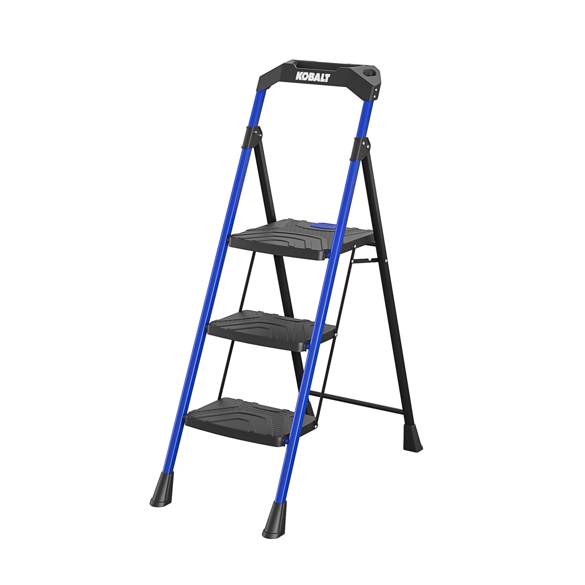 Kobalt Step Stools 3-Step 300-lb Capacity Black Steel Foldable Step Stool 5 Kobalt Step Stools 3-Step 300-lb Capacity Black Steel Foldable Step Stool - Image 5