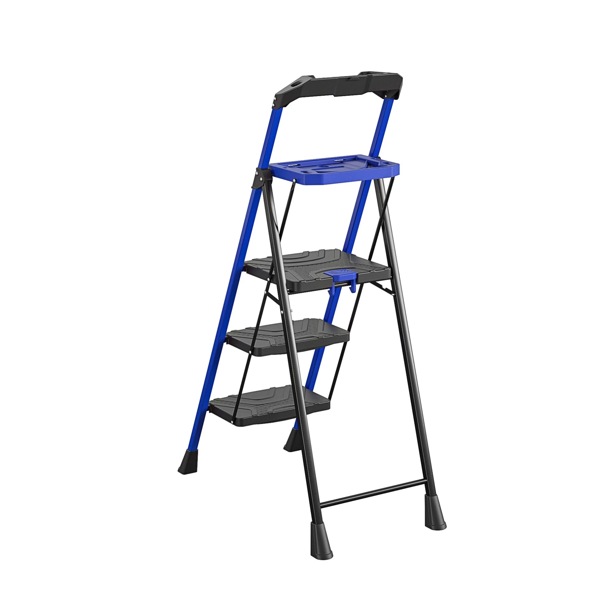 Kobalt Step Stools 3-Step 300-lb Capacity Black Steel Foldable Step Stool 2 Kobalt Step Stools 3-Step 300-lb Capacity Black Steel Foldable Step Stool - Image 2