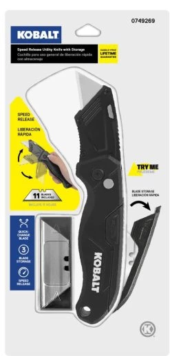 Kobalt Utility Knives Speed Release 10-Blade Folding Utility Knife with On Tool Blade Storage 11 Kobalt Utility Knives Speed Release 10-Blade Folding Utility Knife with On Tool Blade Storage -Hot Sale Kobalt Shop 41467704