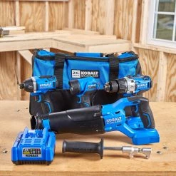 Kobalt Power Tool Combo Kits 4-Tool 24-Volt Max Brushless Power Tool Combo Kit with Soft Case (1-Battery Included and Charger Included) -Hot Sale Kobalt Shop 42096048
