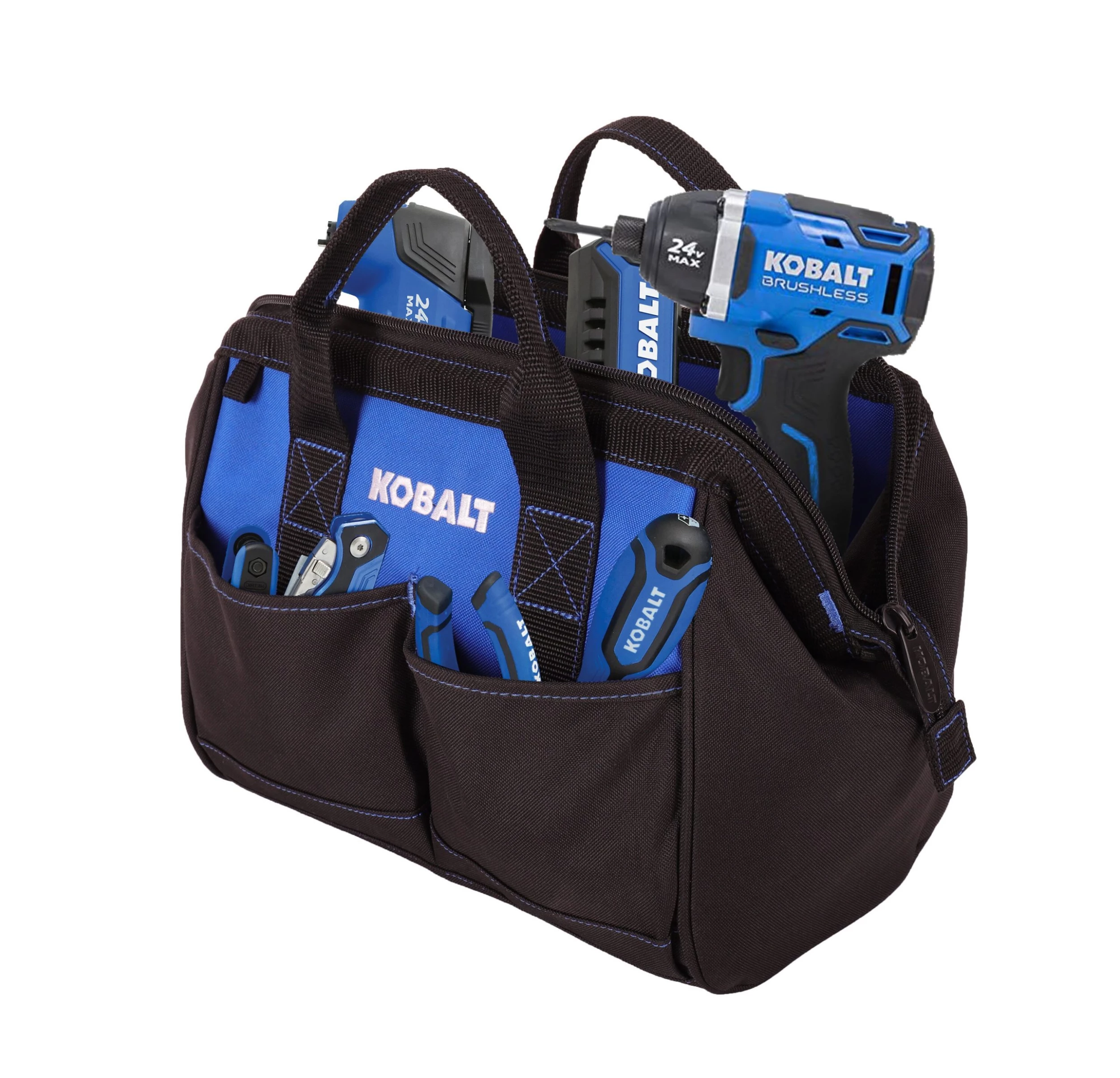 Kobalt Tool Bags Blue Black Polyester 12-in Tool Bag 3 Kobalt Tool Bags Blue Black Polyester 12-in Tool Bag - Image 3