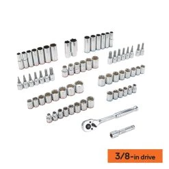 Kobalt Mechanics Tool Sets 154-Piece Standard (SAE) and Metric Combination Polished Chrome Mechanics Tool Set (1/4-in; 3/8-in) -Hot Sale Kobalt Shop 42182653