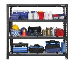 Kobalt Freestanding Shelving Units 77-in W x 24-in D x 72-in H 4-Tier Heavy Duty Steel Utility 12 Kobalt Freestanding Shelving Units 77-in W x 24-in D x 72-in H 4-Tier Heavy Duty Steel Utility -Hot Sale Kobalt Shop 42193274 scaled