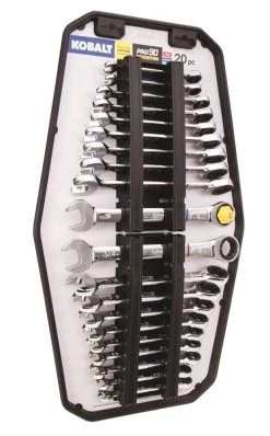 Kobalt Ratchet Wrenches & Sets In Tray with Removable Rails 20-Piece Set 12-Point Standard (SAE) and Metric Combination Ratchet Wrench Set -Hot Sale Kobalt Shop 42336146