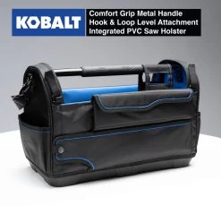Kobalt Tool Bags Plumbing Tool Bag with Caddy Black, Blue Polyester 12.99-in -Hot Sale Kobalt Shop 42393520 scaled