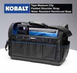 Kobalt Tool Bags Plumbing Tool Bag with Caddy Black, Blue Polyester 12.99-in