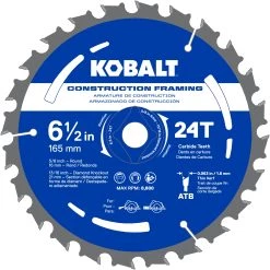 Kobalt Circular Saw Blades 6-1/2-in 24-Tooth Tungsten Carbide-tipped Steel Circular Saw Blade