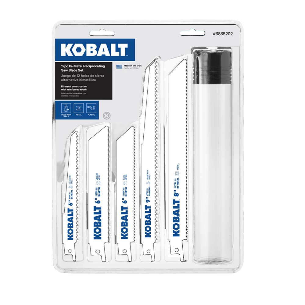 Kobalt Reciprocating Saw Blades 12-Pack Bi-Metal Set Wood/Metal Cutting Reciprocating Saw Blade Set 1 Kobalt Reciprocating Saw Blades 12-Pack Bi-Metal Set Wood/Metal Cutting Reciprocating Saw Blade Set