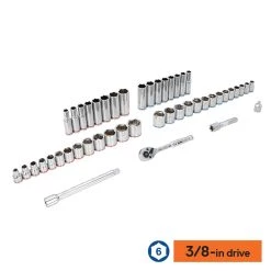 Kobalt Mechanics Tool Sets 135-Piece Standard (SAE) and Metric Combination Polished Chrome Mechanics Tool Set (1/4-in; 3/8-in) -Hot Sale Kobalt Shop 44317390