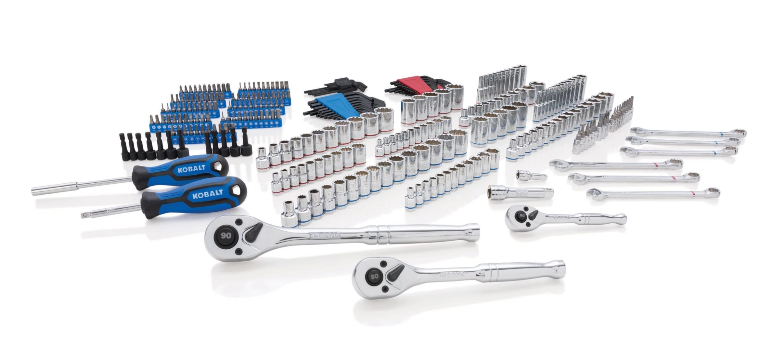 Kobalt Mechanics Tool Sets 309-Piece Standard (SAE) and Metric Combination Polished Chrome Mechanics Tool Set (1/4-in; 3/8-in) 9 Kobalt Mechanics Tool Sets 309-Piece Standard (SAE) and Metric Combination Polished Chrome Mechanics Tool Set (1/4-in; 3/8-in) - Image 9