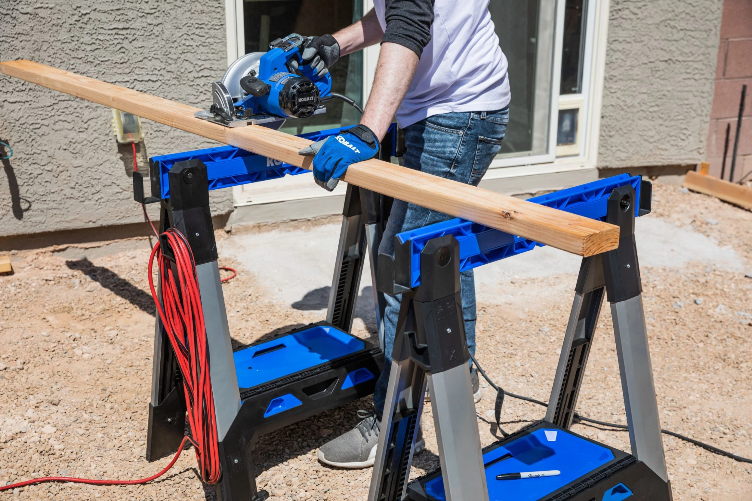 Kobalt Saw Horses 30.63-in W x 33.5-in H Adjustable Pp and Steel Construction Saw Horse (1000-lb Capacity) 8 Kobalt Saw Horses 30.63-in W x 33.5-in H Adjustable Pp and Steel Construction Saw Horse (1000-lb Capacity) - Image 8