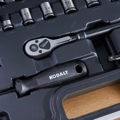 Kobalt Mechanics Tool Sets Universal 67-Piece Standard (SAE) and Metric Combination Matte Mechanics Tool Set (3/8-in) -Hot Sale Kobalt Shop 45373708