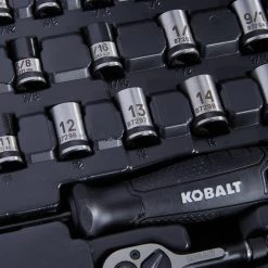 Kobalt Mechanics Tool Sets Universal 115-Piece Standard (SAE) and Metric Combination Matte Mechanics Tool Set (1/4-in; 3/8-in) -Hot Sale Kobalt Shop 45373711